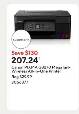 Staples Canon PIXMA G3270 MegaTank Wireless All-in-One Printer offer