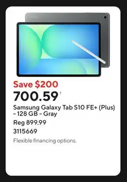 Staples Samsung Galaxy Tab S10 FE+ (Plus) - 128 GB - Gray offer