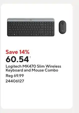 Staples Logitech MK470 Slim Wireless Keyboard and Mouse Combo offer