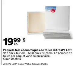 Michaels Paquets très économiques de toiles d'Artist's Loft offer