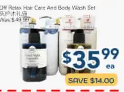Oceans Fresh Food Market Off Relax Hair Care And Body Wash Set offer