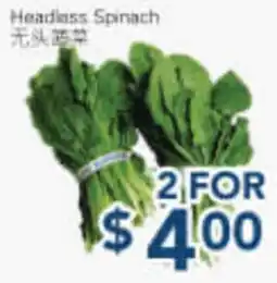 Oceans Fresh Food Market Headless Spinach offer