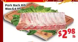 Top Food Supermarket Pork Back Rib offer