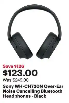 Best Buy Sony WH-CH720N Over-Ear Noise Cancelling Bluetooth Headphones - Black offer