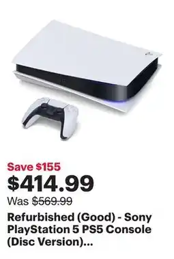Best Buy Refurbished (Good) - Sony PlayStation 5 PS5 Console (Disc Version) *NO STAND offer