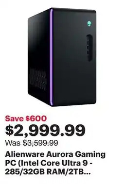 Best Buy Alienware Aurora Gaming PC (Intel Core Ultra 9 - 285/32GB RAM/2TB SSD/RTX 5070/Windows 11) offer