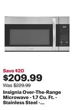 Best Buy Insignia Over-The-Range Microwave - 1.7 Cu. Ft. - Stainless Steel - Only at Best Buy offer