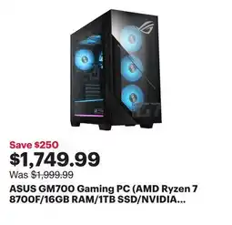 Best Buy ASUS GM700 Gaming PC (AMD Ryzen 7 8700F/16GB RAM/1TB SSD/NVIDIA GeForce RTX 5060/Windows 11) offer
