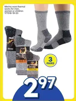 Rossy Merino wool thermal socks for men, women or children offer