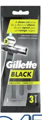 Rossy GILLETTE BLACK Disposable razors Pk. of 3 offer