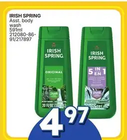 Rossy IRISH SPRING Asst. body wash offer
