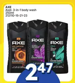 Rossy AXE Asst. 3-in-1 body wash offer