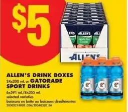 No Frills Allen's drink boxes offer