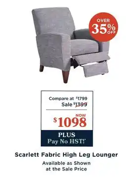 La Z Boy Scarlett Fabric High Leg Lounger offer