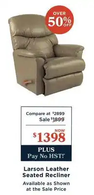 La Z Boy Larson Leather Seated Recliner offer