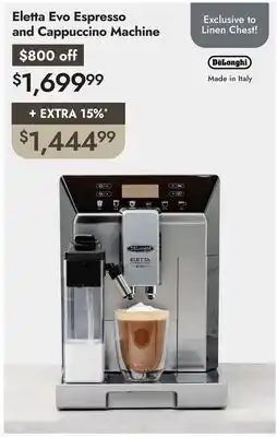 Linen Chest Eletta Evo Espresso and Cappuccino Machine offer