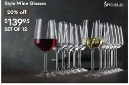 Linen Chest Style Wine Glasses offer
