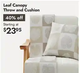 Linen Chest Leaf Canopy Throw and Cushion offer