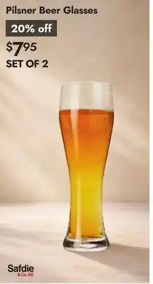 Linen Chest Pilsner Beer Glasses offer