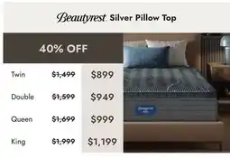 Linen Chest Beautyrest Silver Pillow Top Mattress offer