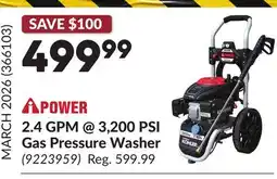 Princess Auto 2.4 GPM @ 3,200 PSI Gas Pressure Washer offer