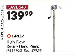 Princess Auto High-Flow Rotary Hand Pump offer