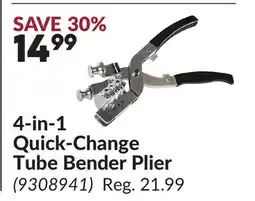 Princess Auto 4-in-1 Quick-Change Tube Bender Plier offer