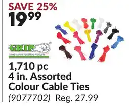 Princess Auto 1,710 pc 4 in. Assorted Colour Cable Ties offer