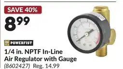 Princess Auto 1/4 in. NPTF In-Line Air Regulator with Gauge offer