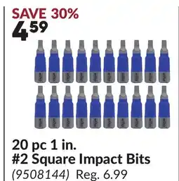 Princess Auto 20 pc 1 in. #2 Square Impact Bits offer