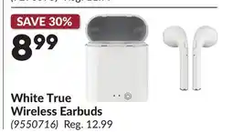 Princess Auto White True Wireless Earbuds offer