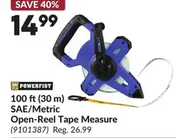 Princess Auto 100 ft(30 m) SAE/Metric Open-Reel Tape Measure offer