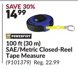 Princess Auto 100 ft (30 m) SAE/Metric Closed-Reel Tape Measure offer