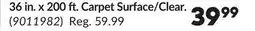Princess Auto 36 in. x 200 ft. Carpet Surface/Clear. Plastic Surface Protection Films offer