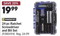 Princess Auto Power Fist 24 pc Ratchet Screwdriver and Bit Set offer