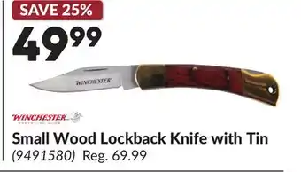 Princess Auto Small Wood Lockback Knife with Tin offer