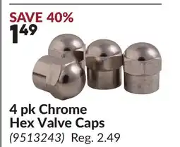 Princess Auto 4 pk Chrome Hex Valve Caps offer