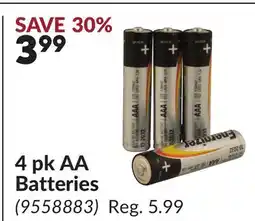 Princess Auto 4 pk AA Batteries offer