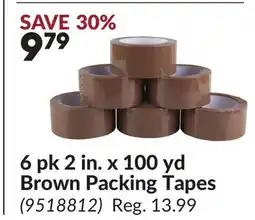 Princess Auto 6 pk 2 in. x 100 yd Brown Packing Tapes offer
