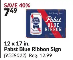 Princess Auto 12 x 17 in. Pabst Blue Ribbon Sign offer