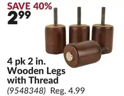 Princess Auto 4 2 in. Wooden Legs with Thread offer