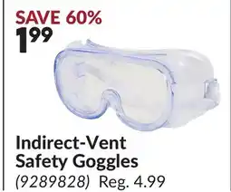 Princess Auto Indirect-Vent Safety Goggles offer
