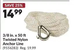 Princess Auto 3/8 in. x 50 ft Twisted Nylon Anchor Line offer