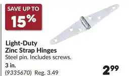 Princess Auto Light-Duty Zinc Strap Hinges offer