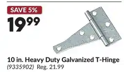 Princess Auto 10 in. Heavy Duty Galvanized T-Hinge offer
