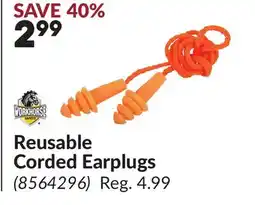 Princess Auto Reusable Corded Earplugs offer