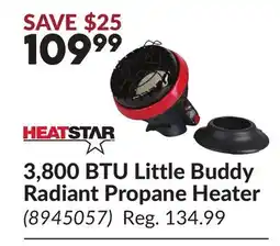 Princess Auto 3 800 BTU Little Buddy Radiant Propane Heater offer