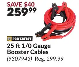 Princess Auto 25 ft 1/0 Gauge Booster Cables offer