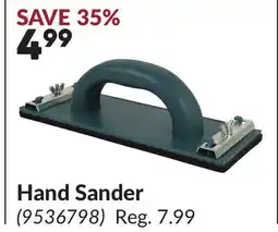 Princess Auto Hand Sander offer