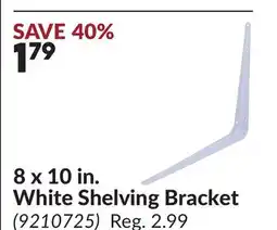 Princess Auto 8 x 10 in. White Shelving Bracket offer
